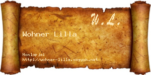 Wohner Lilla névjegykártya